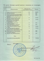 приложение к диплому